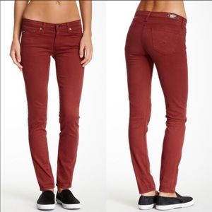 AG Adriano Goldschmied The Stilt Skinny Jeans 25R Rust